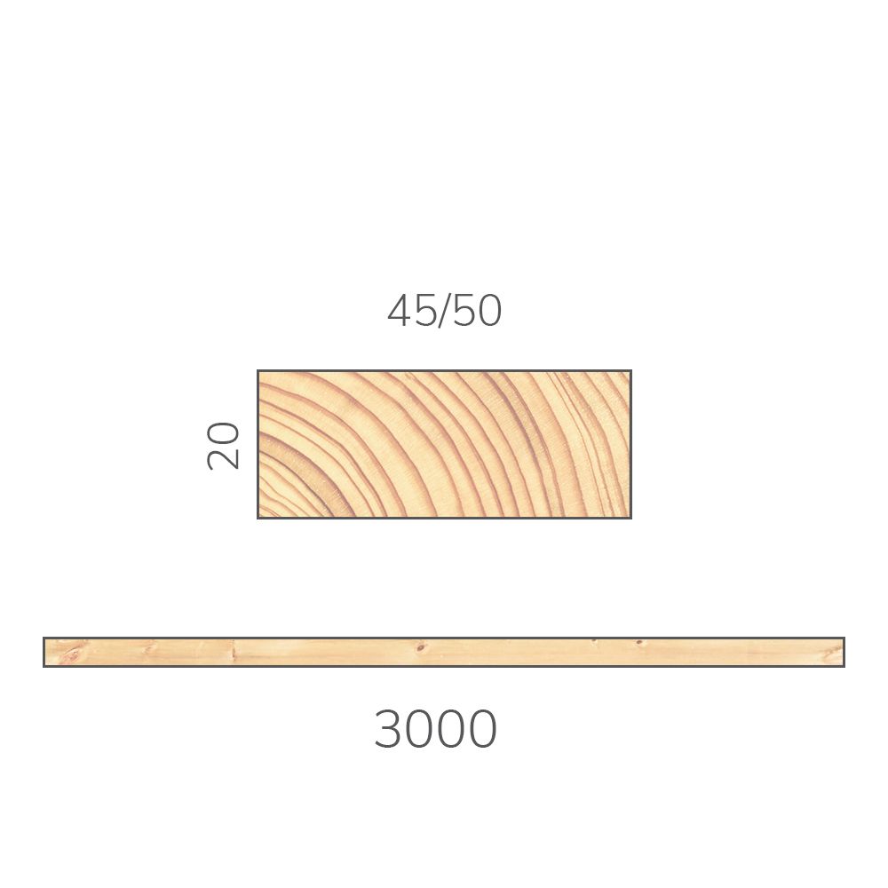 Брусок профилированный 20х40/45х3000 мм хвоя