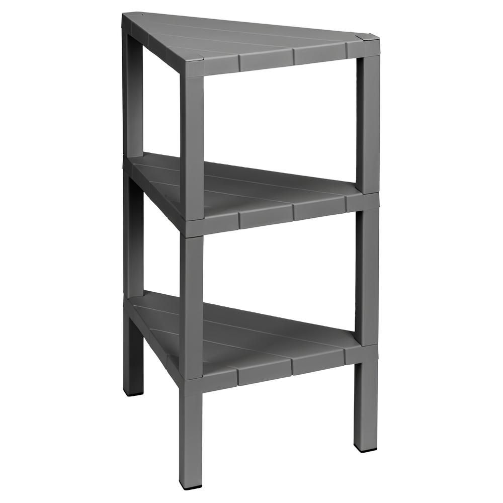 Этажерка угловая Nature 330х725х330 мм 3 секции серая