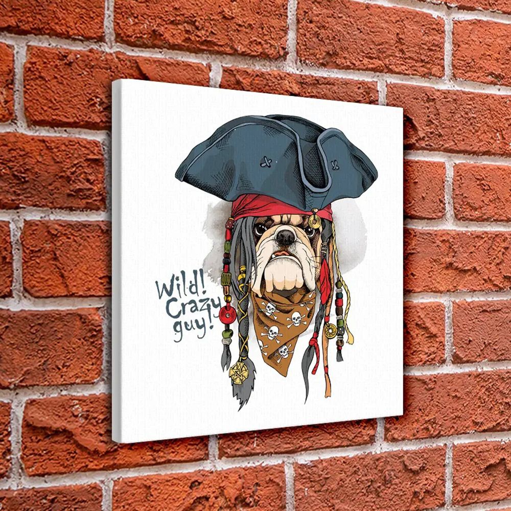 Картина-холст Декоретто Art Бульдог-пират 30x30 cм CV 1350