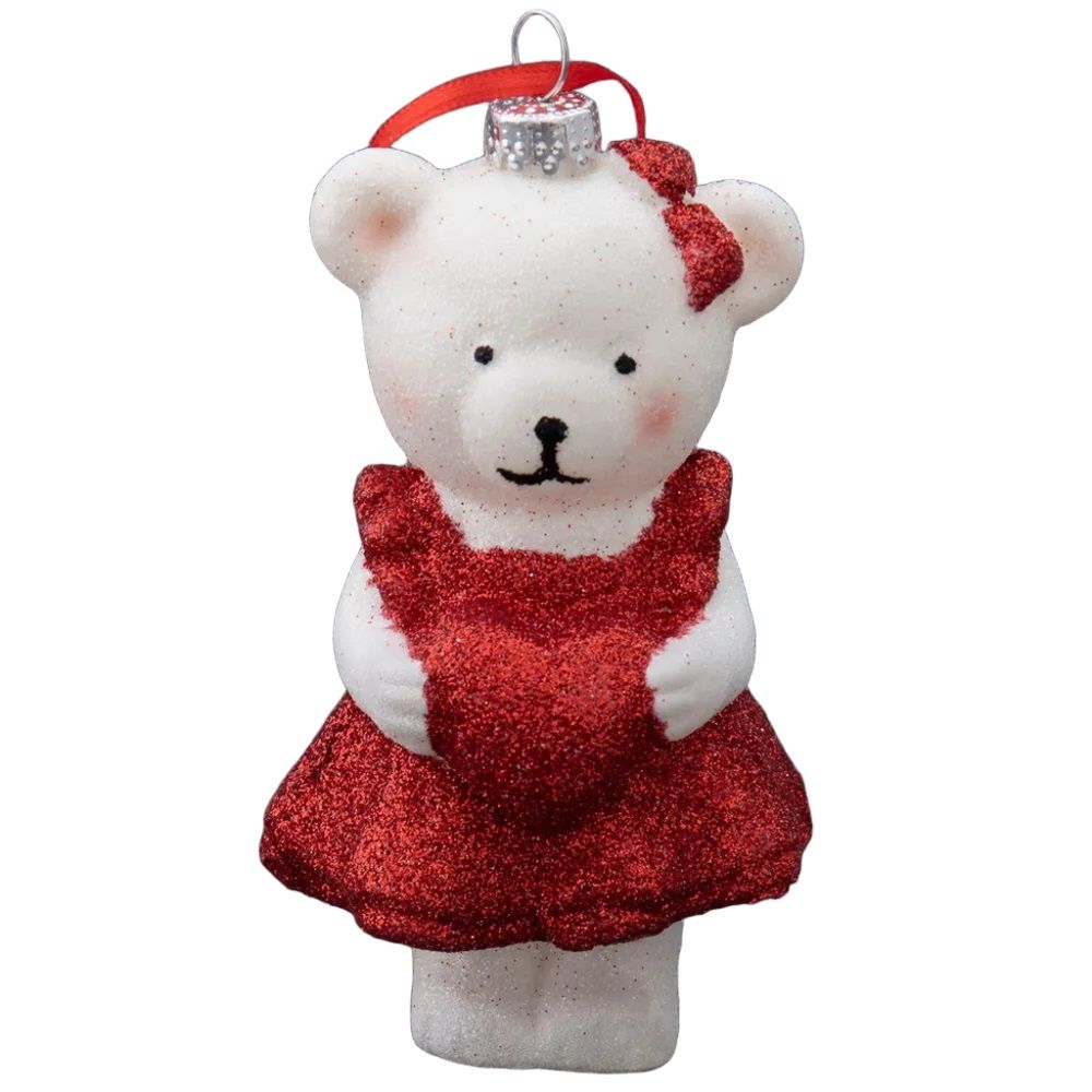 Украшение новогоднее Мишка с сердцем 10,8х6,5х5,8 см 10123-0988