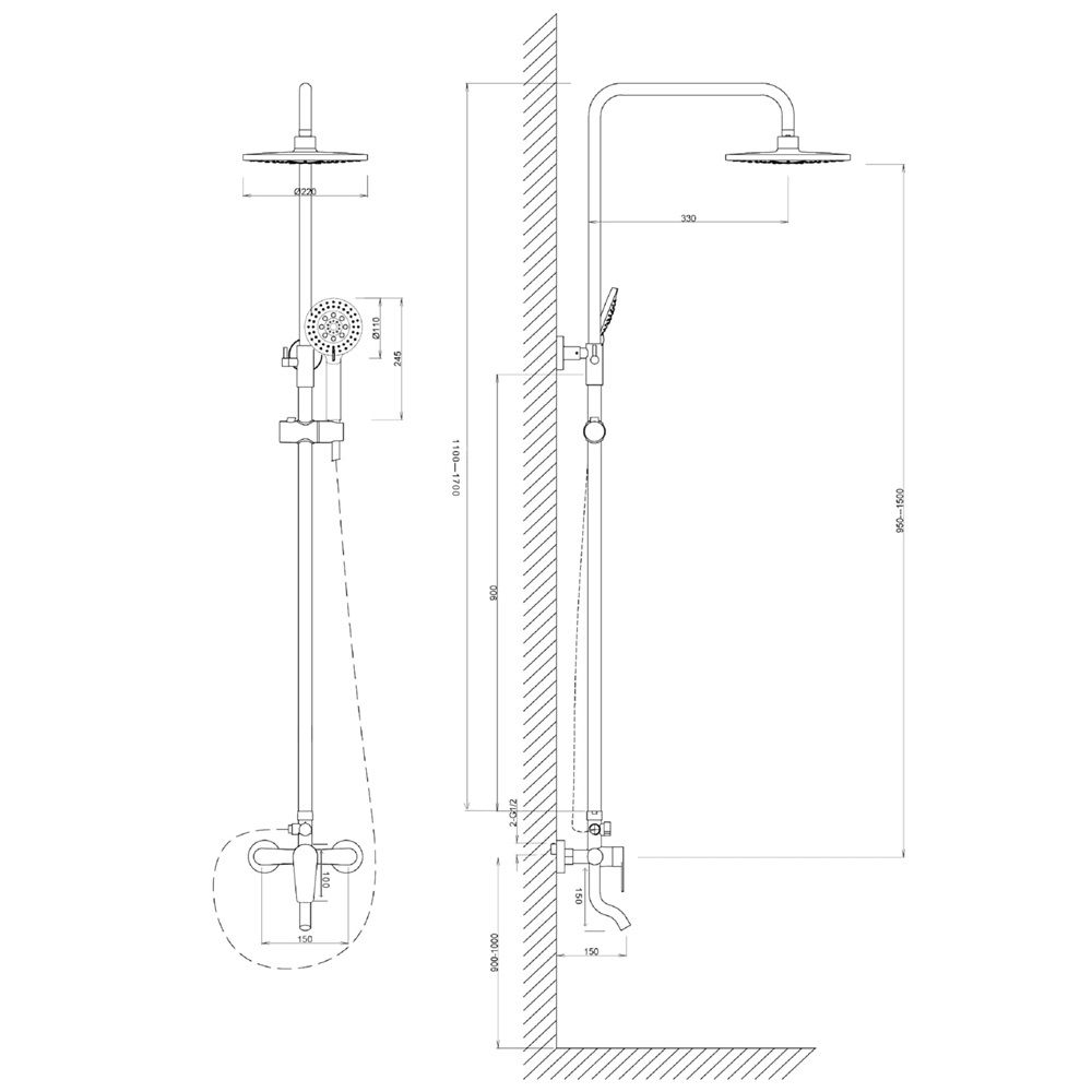 Душевая система Voda Fairway VST3300-3