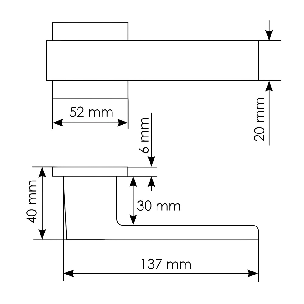 Ручка дверная Morelli Lot MH-56-S6 GR графит квадратная розетка