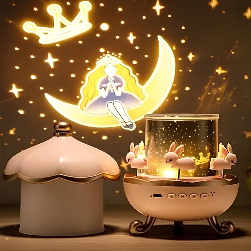 Ночник-проектор Карусель WH-E11 с Bluetooth 6 проекций 3 режима и смешанный режим с ДУ Включай