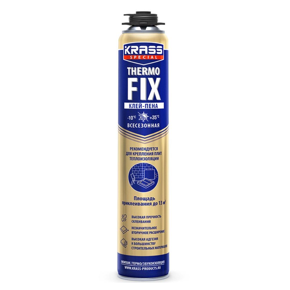 Клей-пена профессиональная KRASS Professional ThermoFix д/теплоизоляционных работ 0.75л
