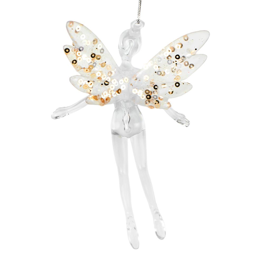 Подвеска Волшебная фея 13х8 см белый/золотой блеск
