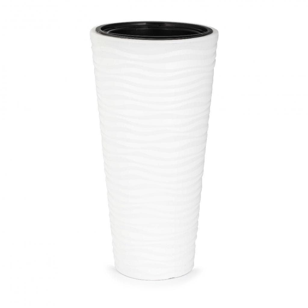 Кашпо Оазис белое 39,3х77,5 см 63 л со вставкой 13 л