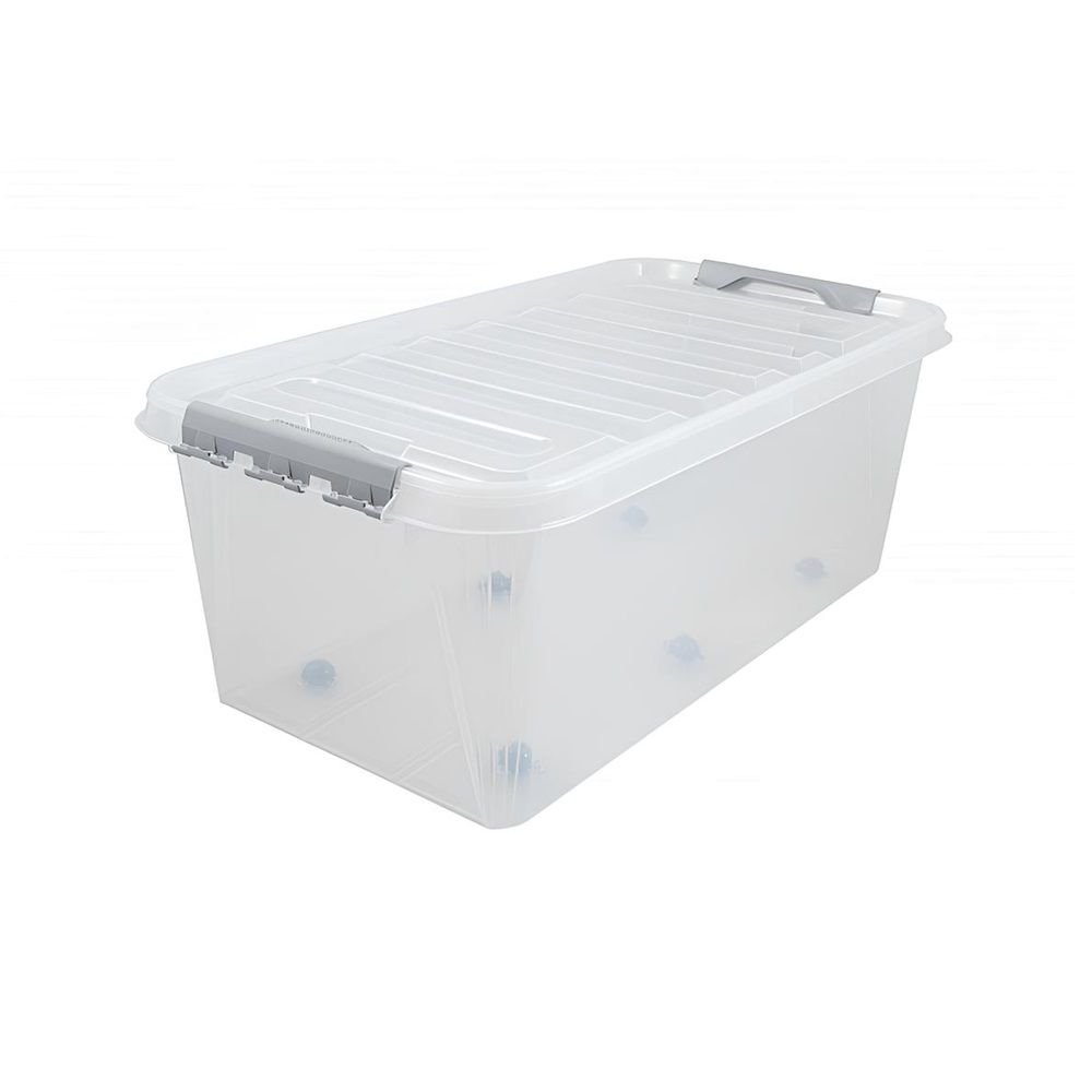 Контейнер для хранения ПБ798 72х39х29,5 см 55 л на колесах серый