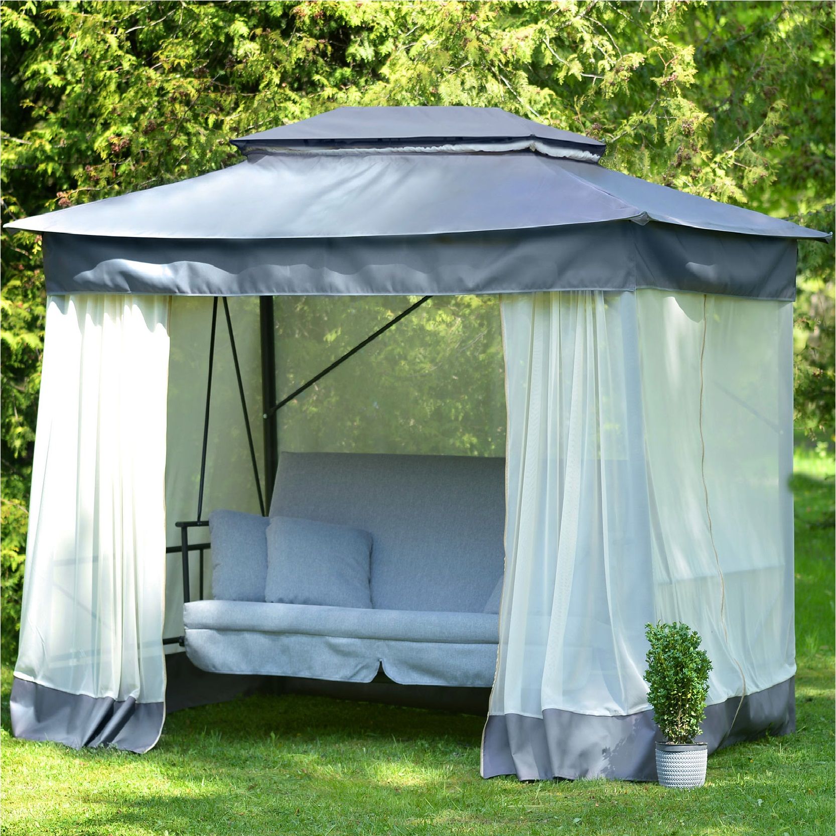 Качели-шатер садовые с1456 2722х2025х2380 мм