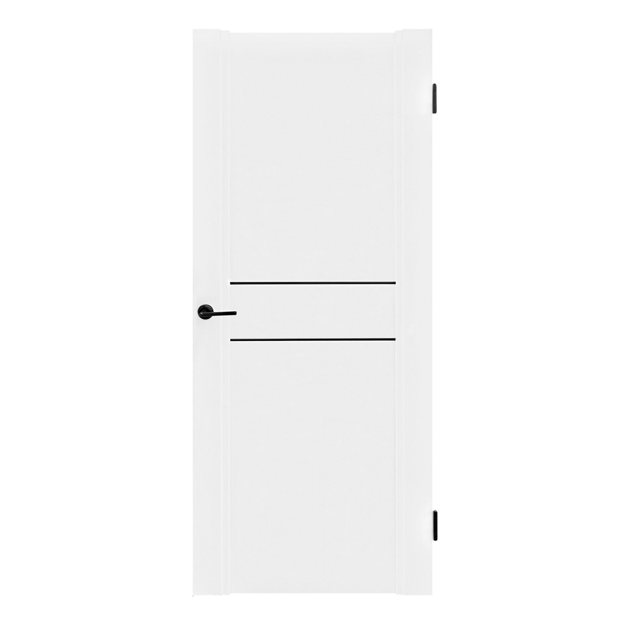 Полотно дверное Lada-7 белый бархат черный молдинг 700 мм