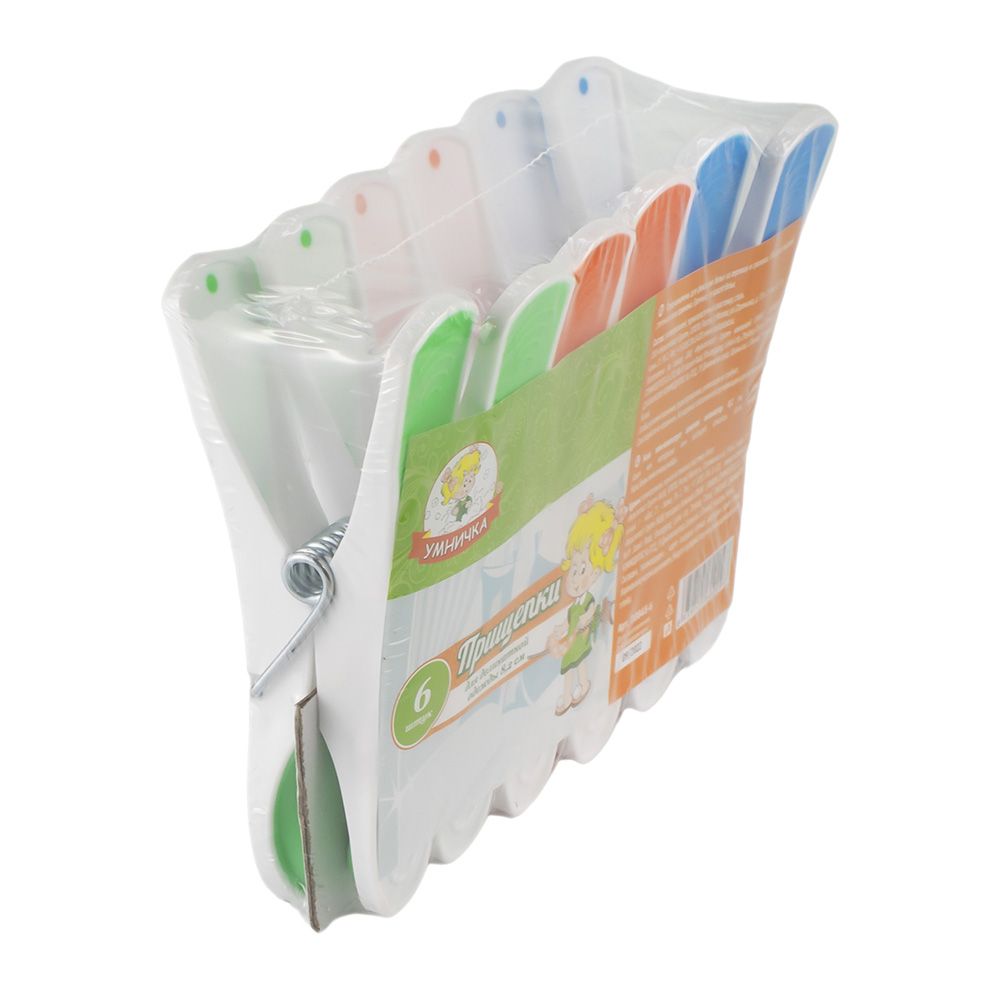Прищепки для деликатной одежды Умничка 8,1 см 6 шт