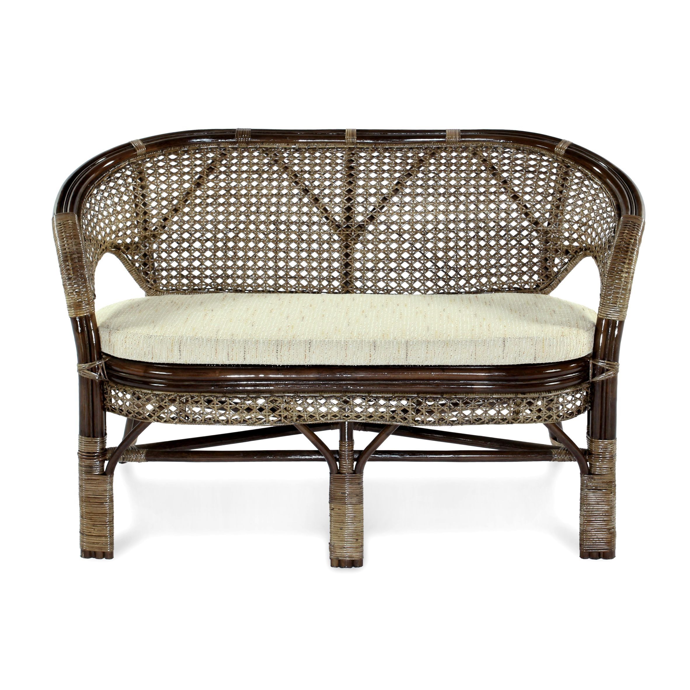 Диван из натурального ротанга Пеланги 02/15С Б Браун подушка - рогожка