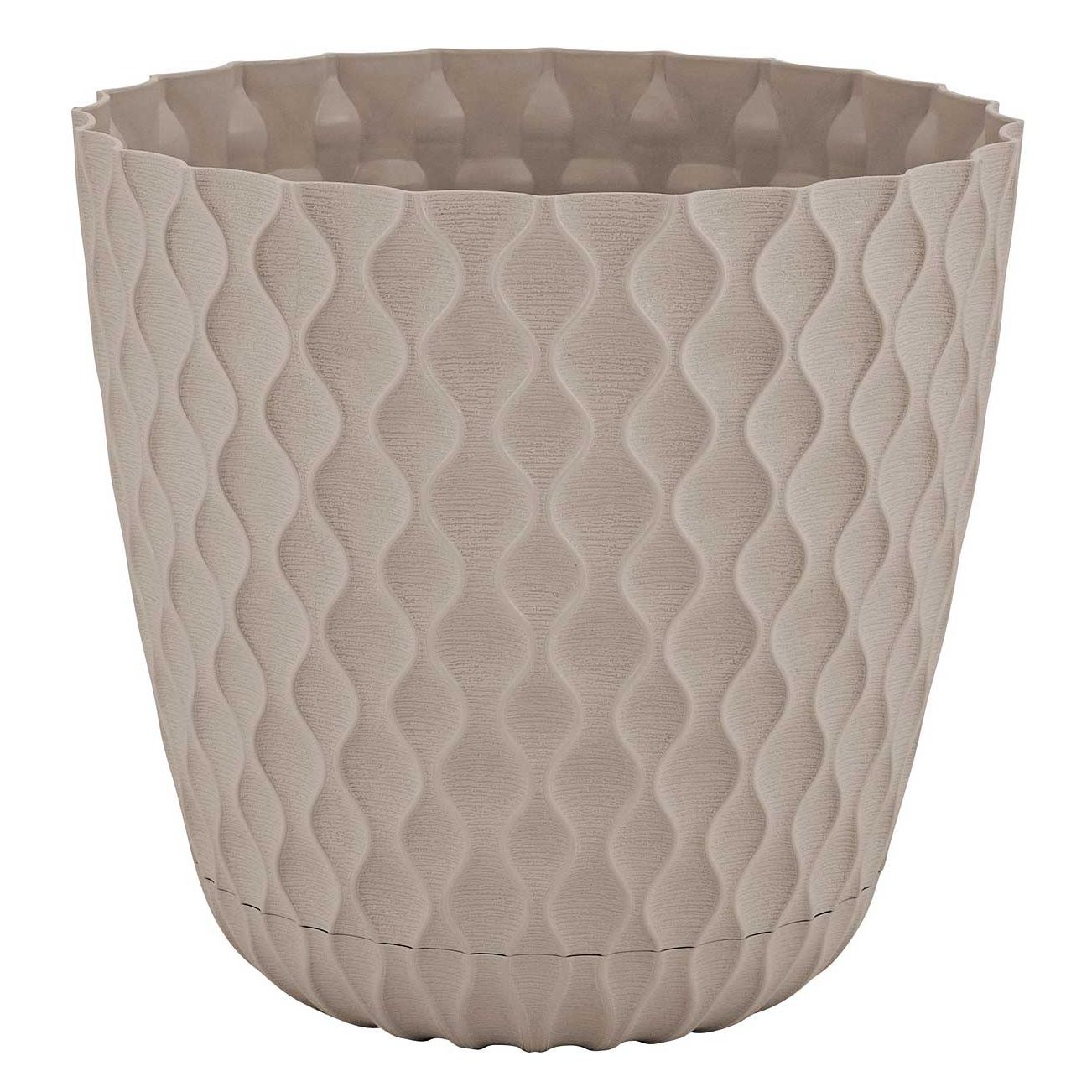 Горшок цветочный InGreen Wave Французский платан 27 см 10 л с дренажной сеткой и съемным поддоном