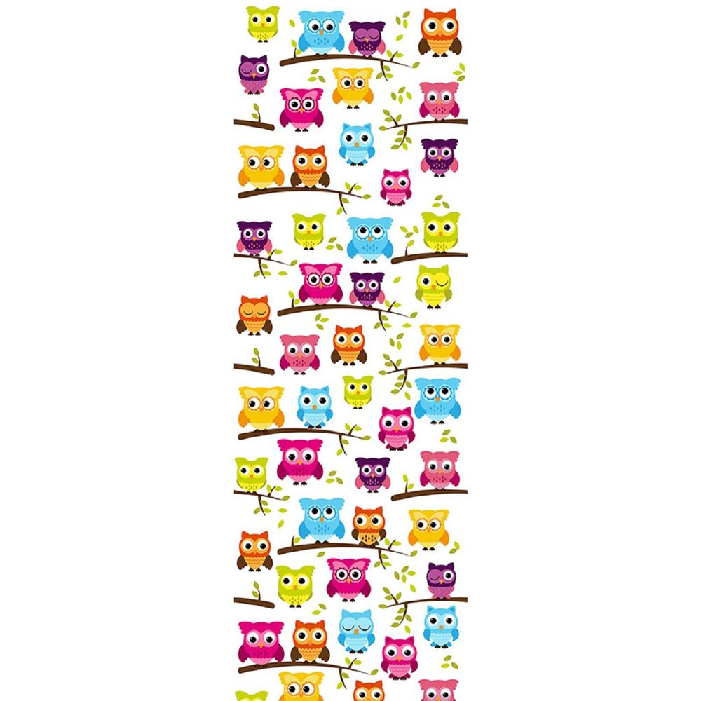Фотообои бумажные Moda Interio Совы на белом фоне 1-553 90х270 см