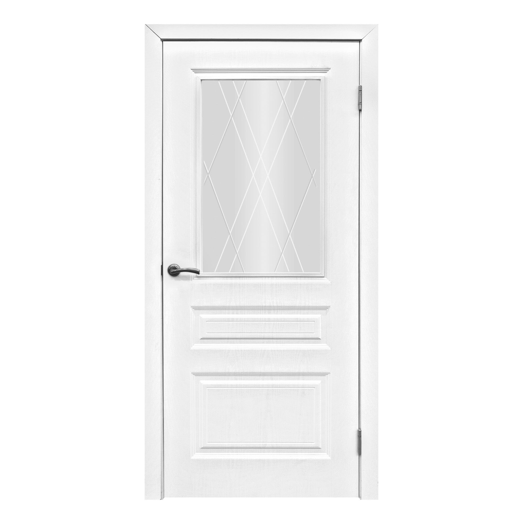 Полотно дверное ДО Каскад 600мм стекло белый ясень ламинированное