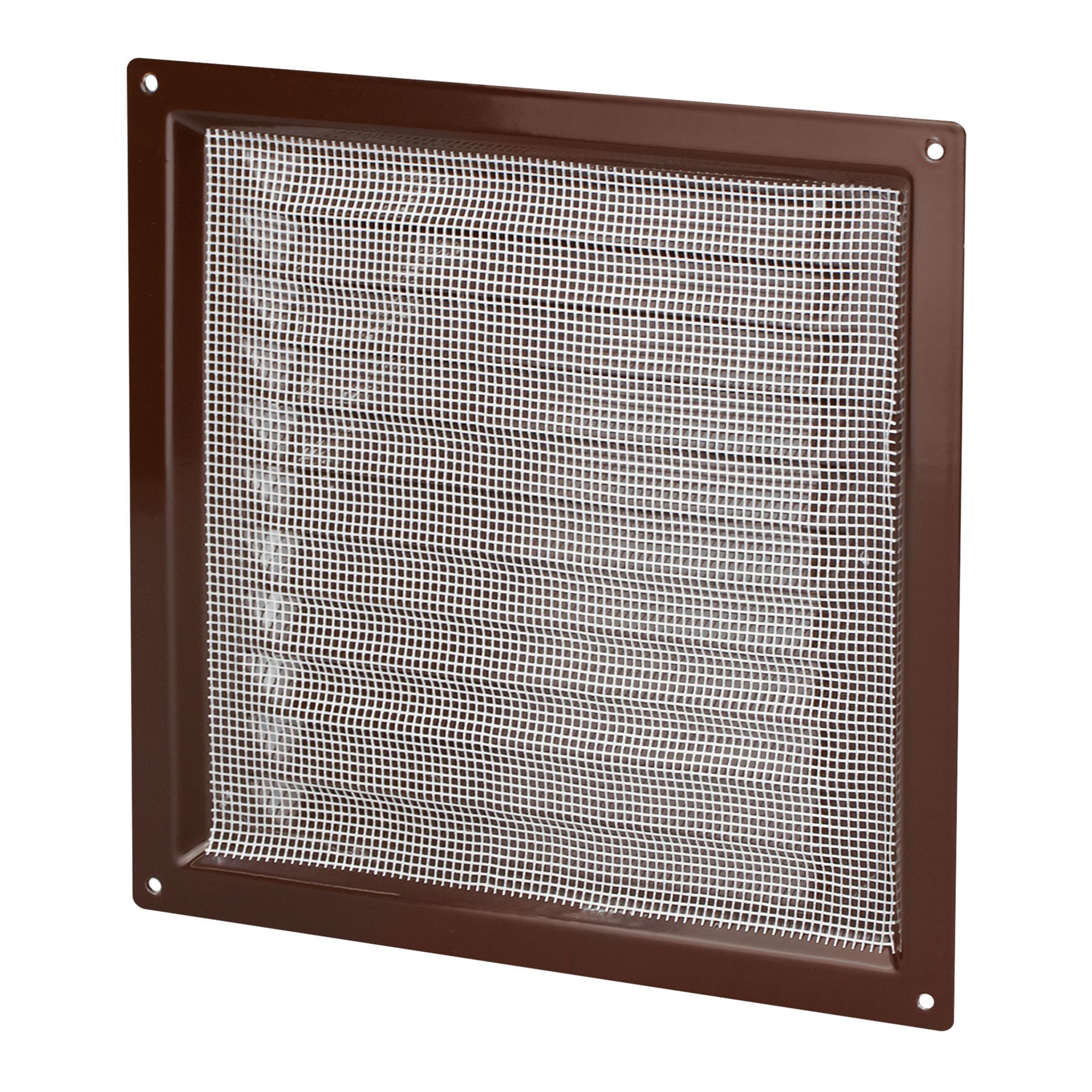 Решетка вентиляционная вытяжная стальная с покрытием полимерной эмалью с сеткой 200х200 мм коричневая 2020МЭ Era