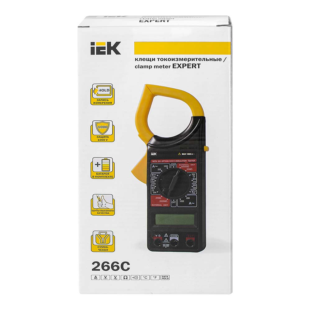 КЛЕЩИ ТОКОВЫЕ для измерения переменого тока,сопротивления Expert 266C ИЭК TCM-1C-266