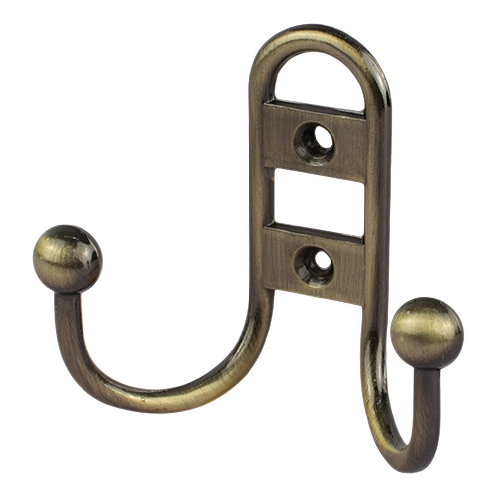 Крючок мебельный двойной Стандарт 208 В АВ старинная бронза