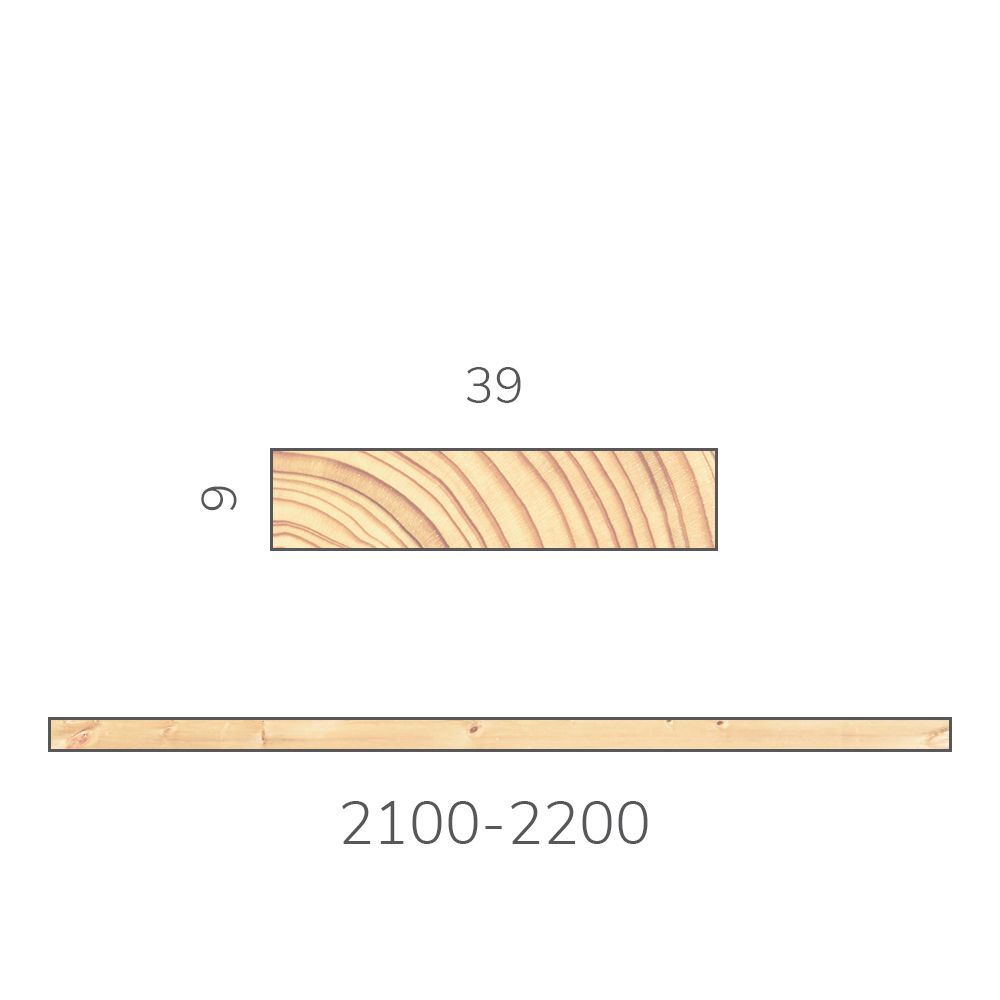 Рейка сращенная 9х39х2100/2200 мм хвоя без сучков
