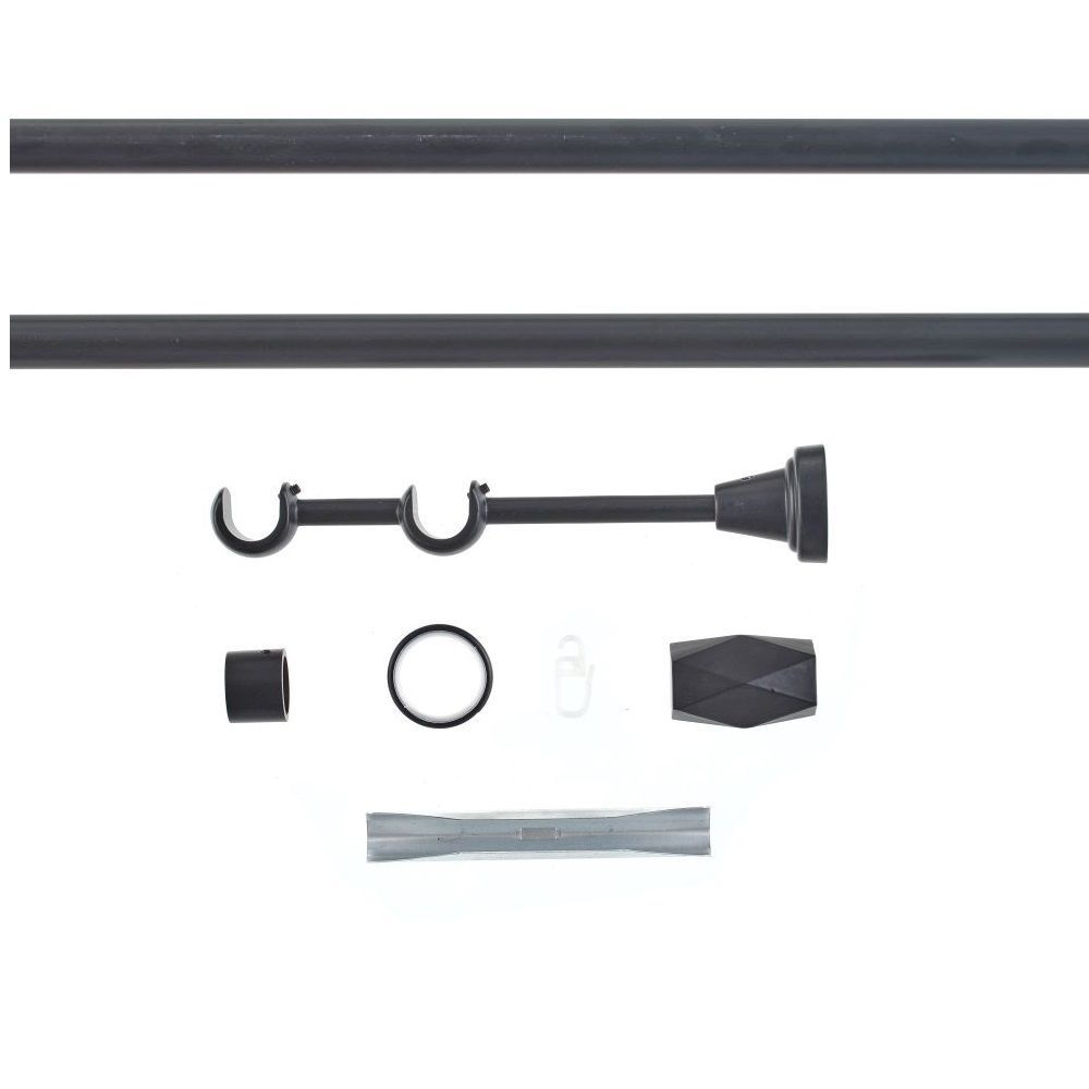 Карниз двухрядный Renome-10 d19 мм 200 см черный многогранник