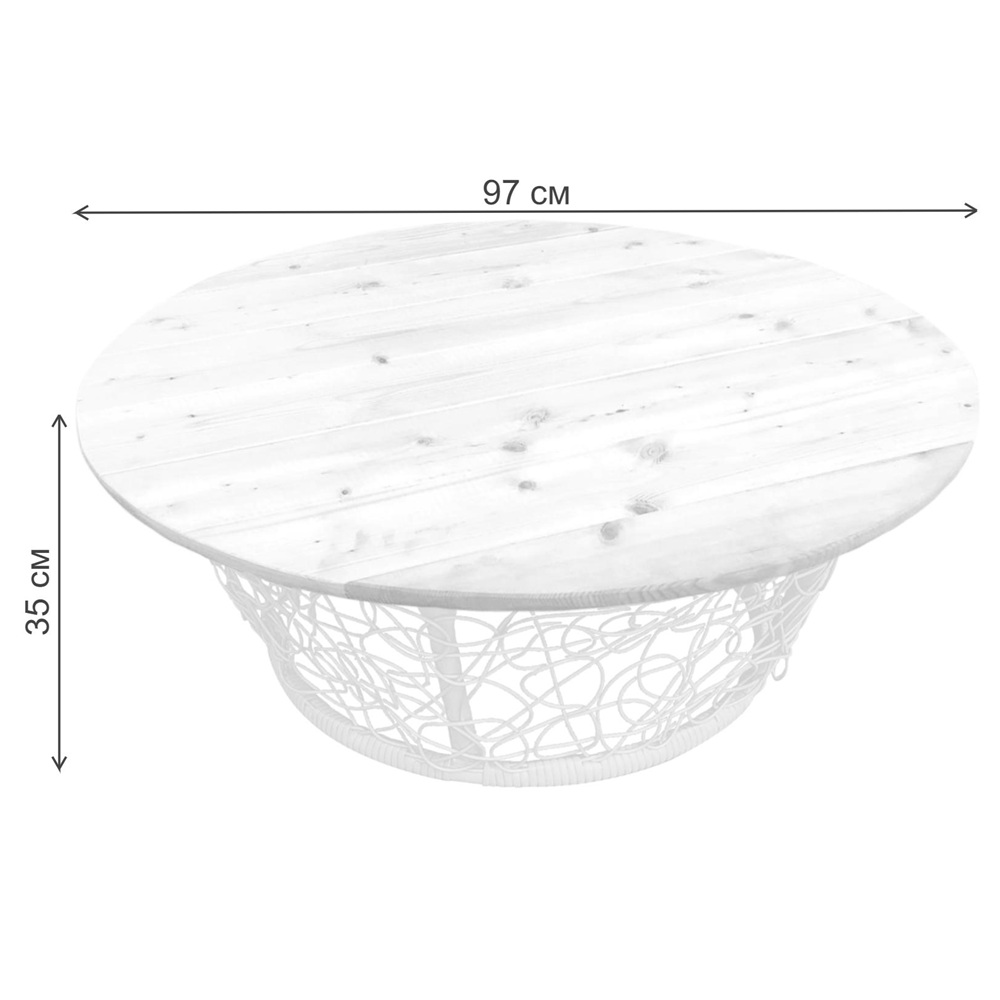 Стол кофейный лакированный иск. ротанг Papasan