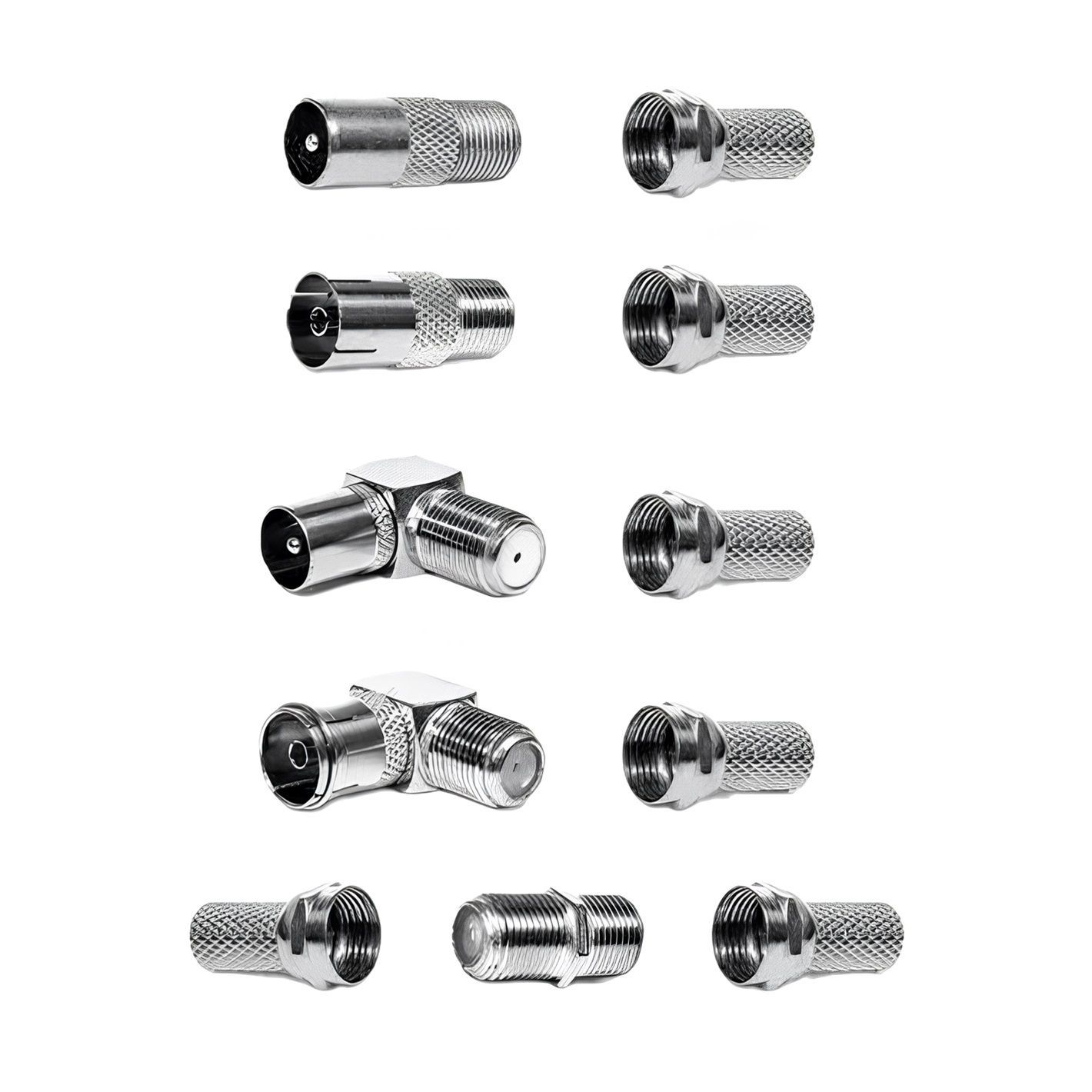 Кабель коаксиальный RG-6 U белый CCA 10 м и набор переходников №2