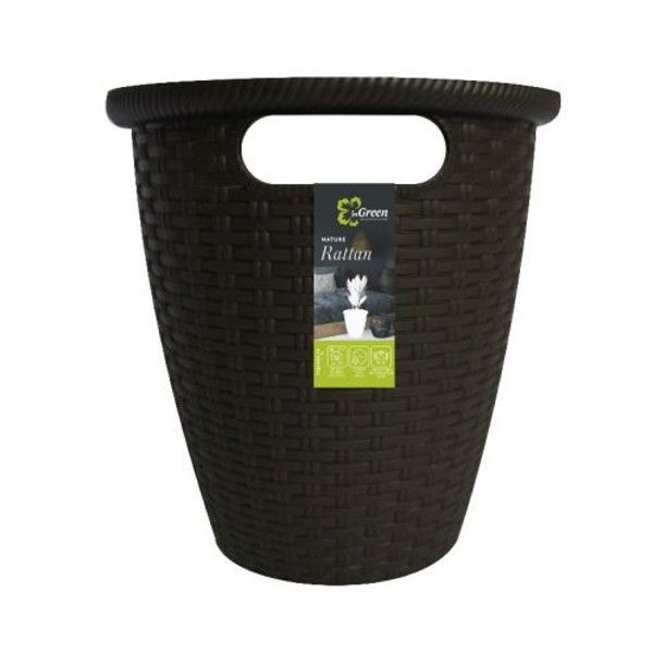 Кашпо Rattan горький шоколад 26,6 см 8/10 л
