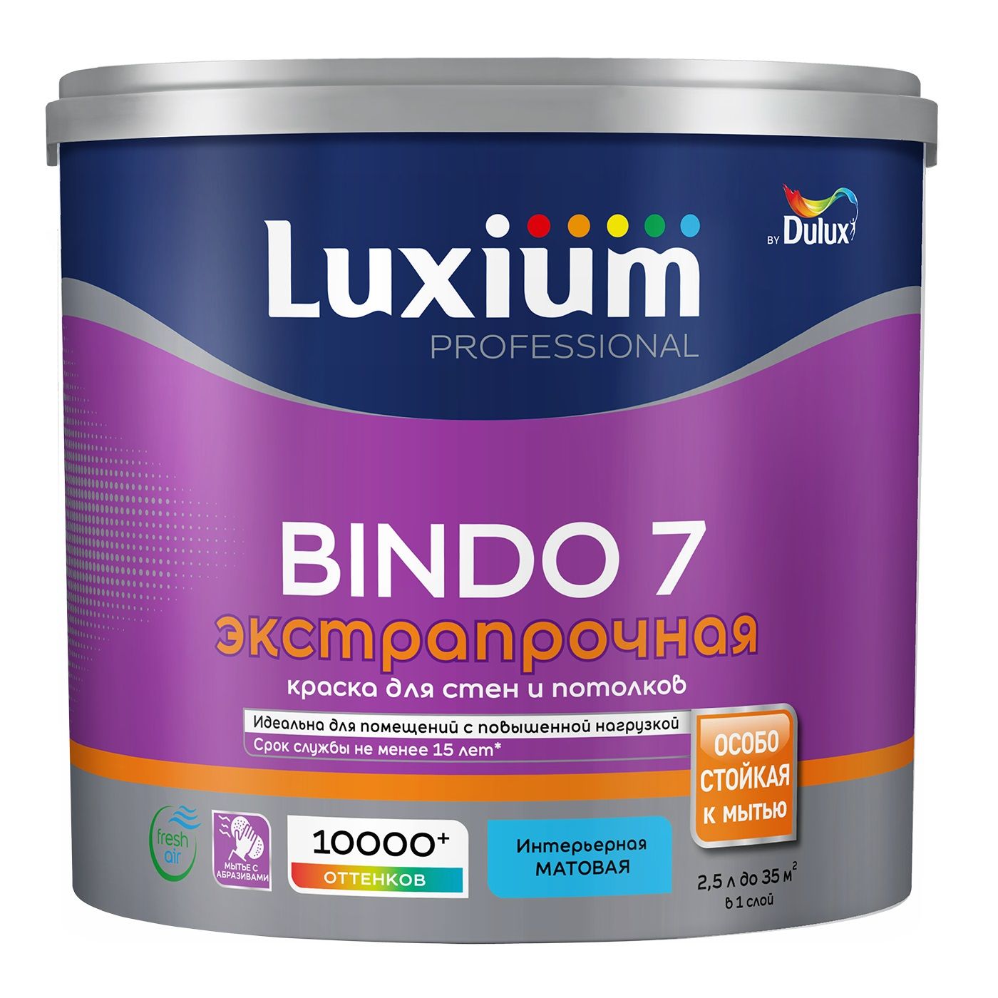 Краска латексная Luxium Prof Bindo 7 BC матовая прозрачная 2,25 л
