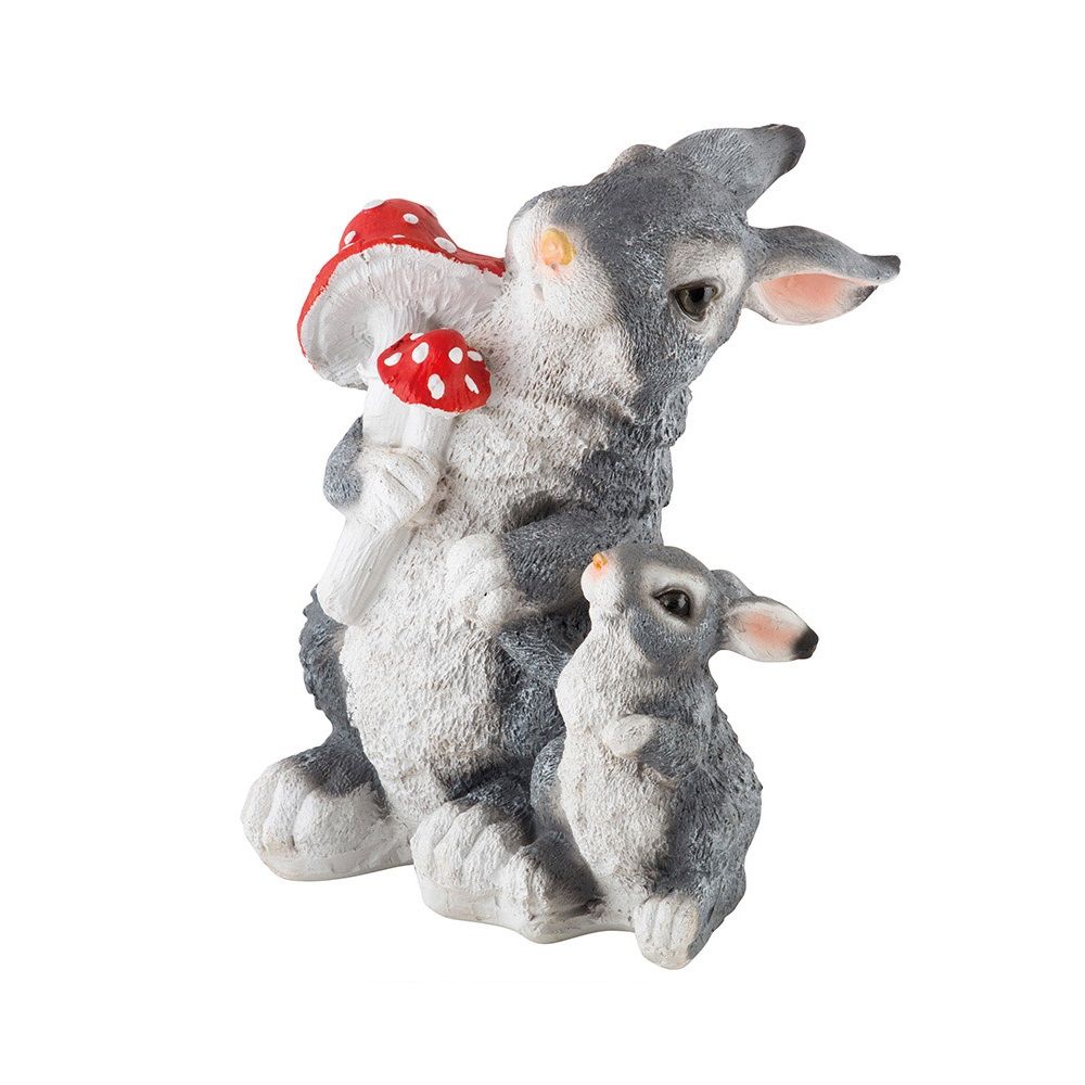 Фигура садовая Зайцы с грибами h27 см 169370