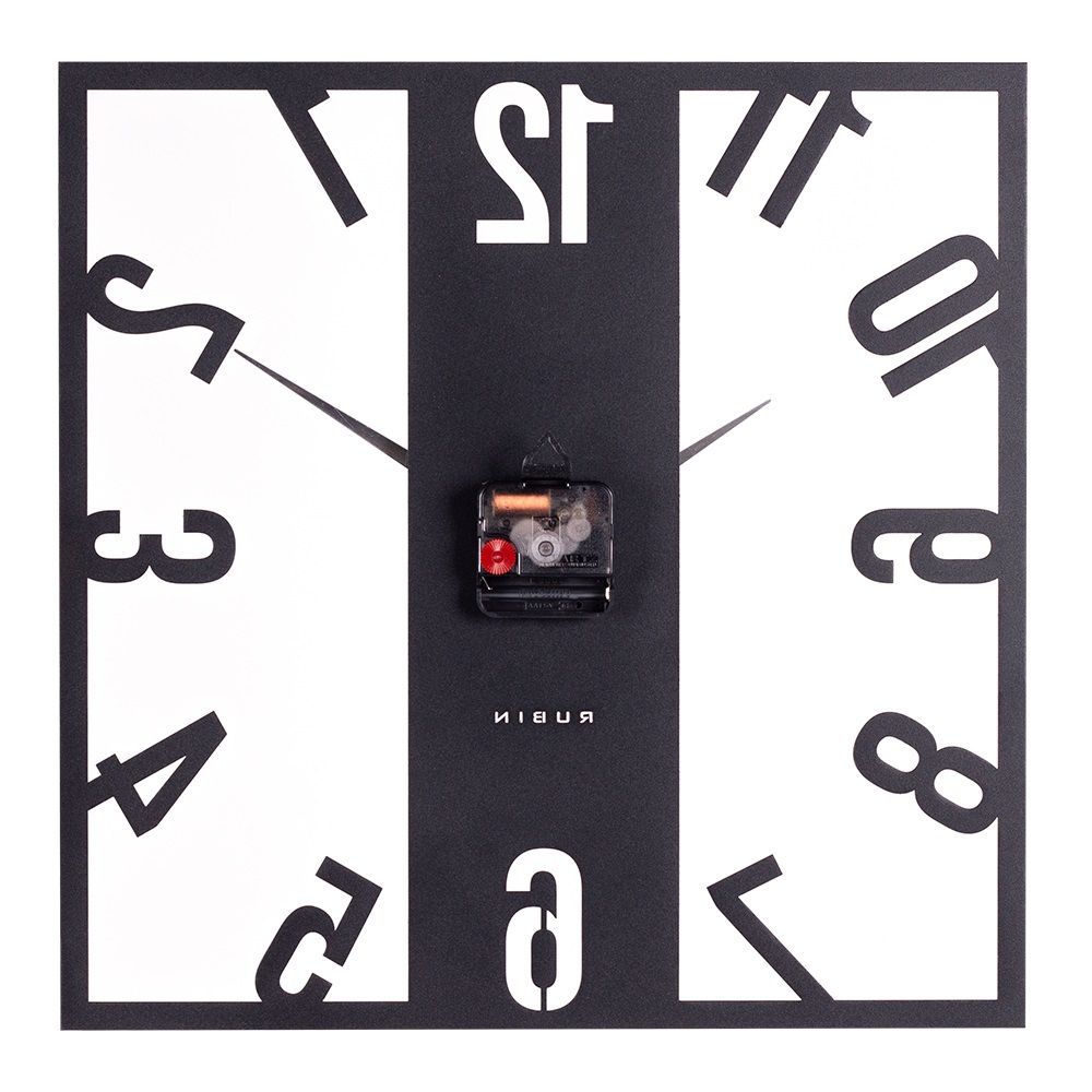 Часы настенные Рубин Классика металл 40х40 см открытая стрелка черный 4039-001