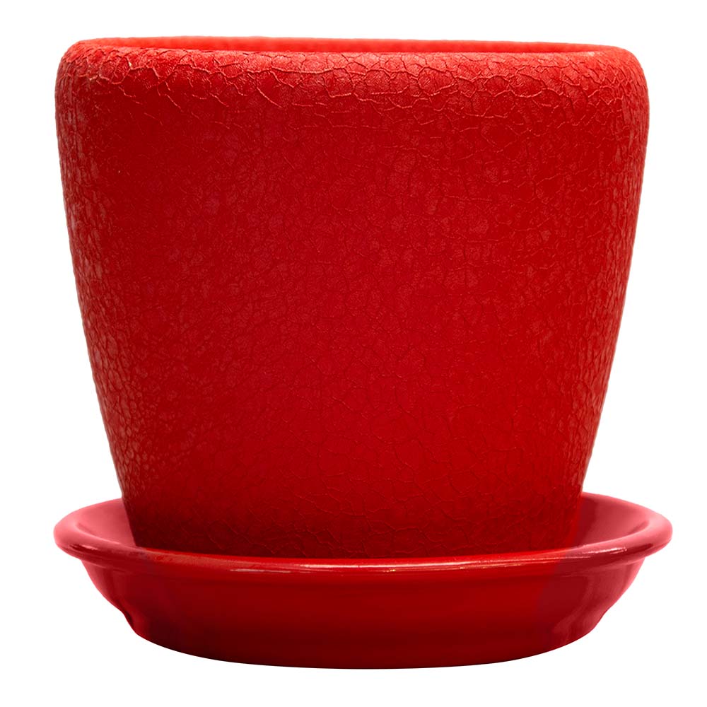 Горшок цветочный Грация шелк красный 1,2 л
