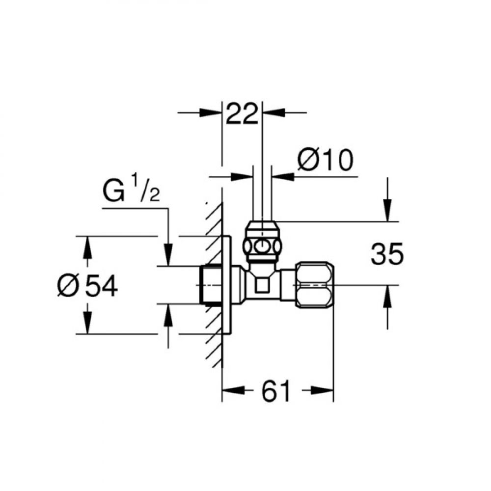 Вентиль угловой 1/2"х3/8" Grohe 2201800M