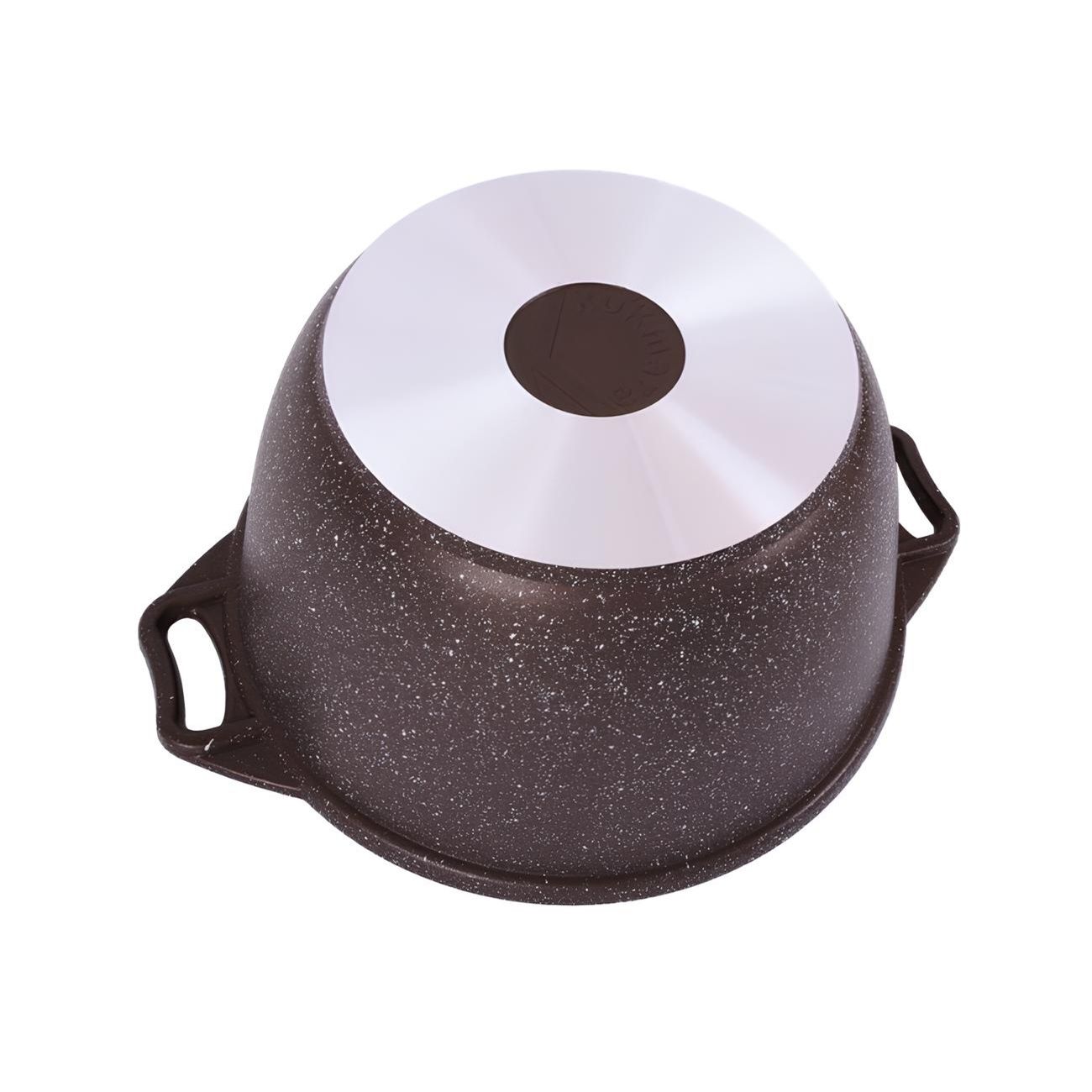 Кастрюля Kukmara Кофейный мрамор со стеклянной крышкой антипригарное покрытие 4 л кмк42а