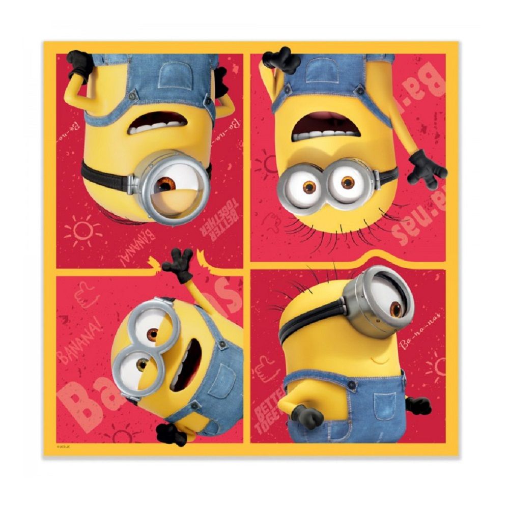 Салфетки бумажные трехслойные-2 Minions 2 33x33 см 20 шт 3D дизайн