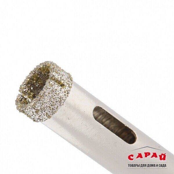 Сверло алмазное по керамограниту 8х67 мм трехгранный хвостовик 2 шт Matrix 726083