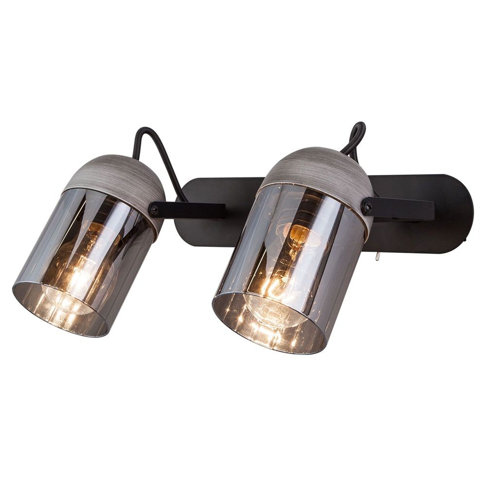 Спот 23090027/2 BK+GR 2x40 Вт E27 h23 см черный/серый