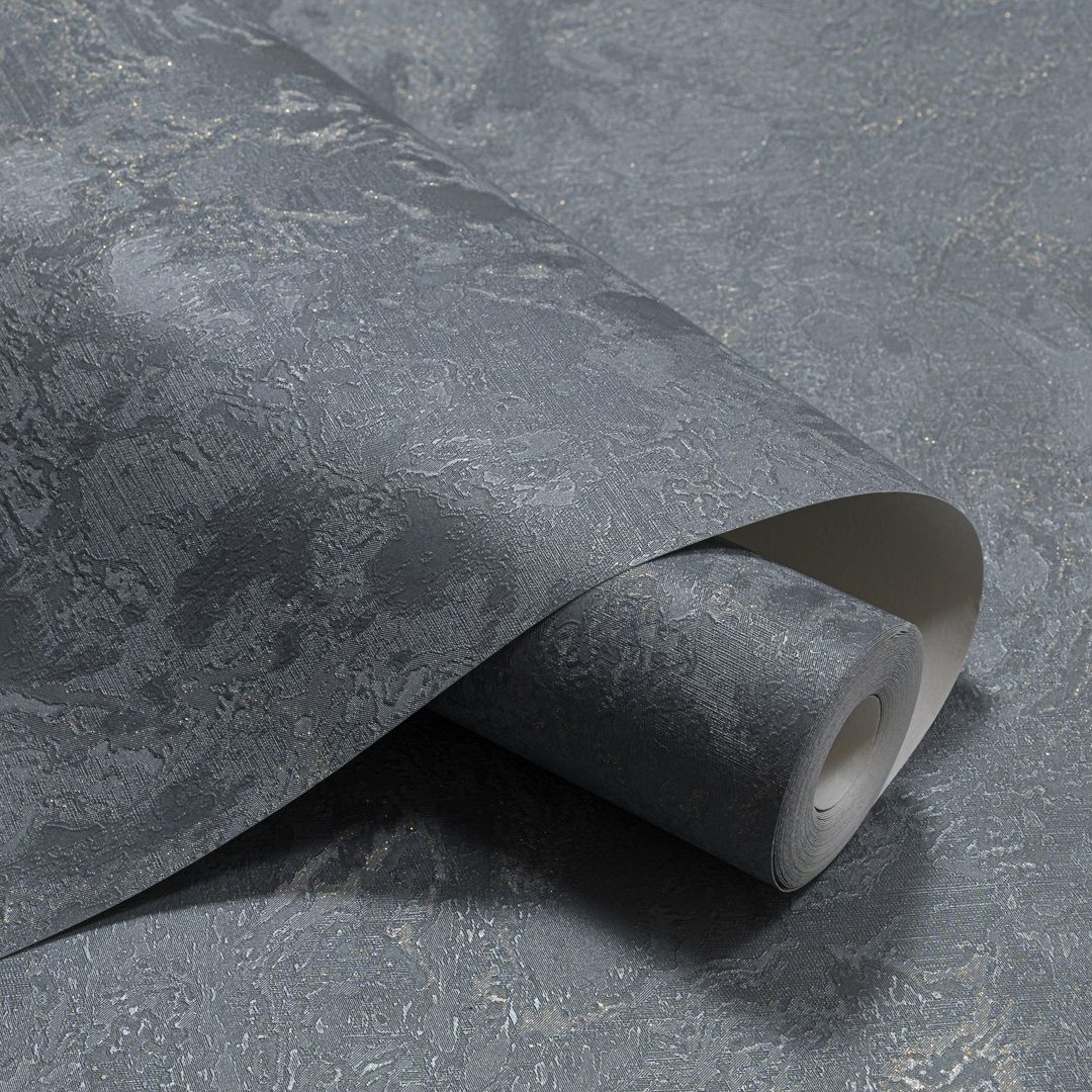 Обои OVK Design Дивина 11217-05 графитовые штукатурка 1,06х10,05 м