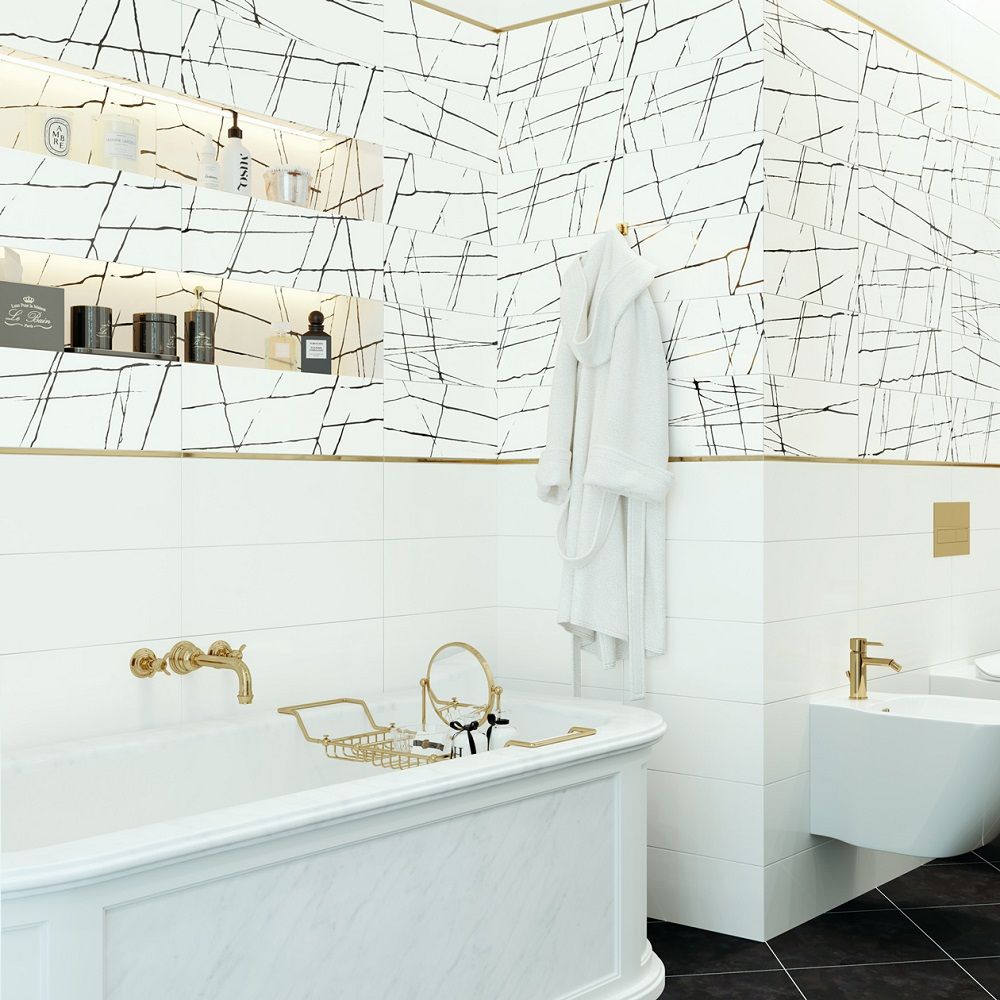 Плитка настенная New Trend Chicago White Rock WT11CHR00 20х60 см белая 1,92/1,8 м2