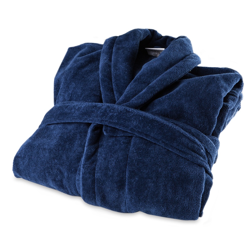 Халат велюр унисекс шалька АлтынАсыр размер 52-54 темно-синий