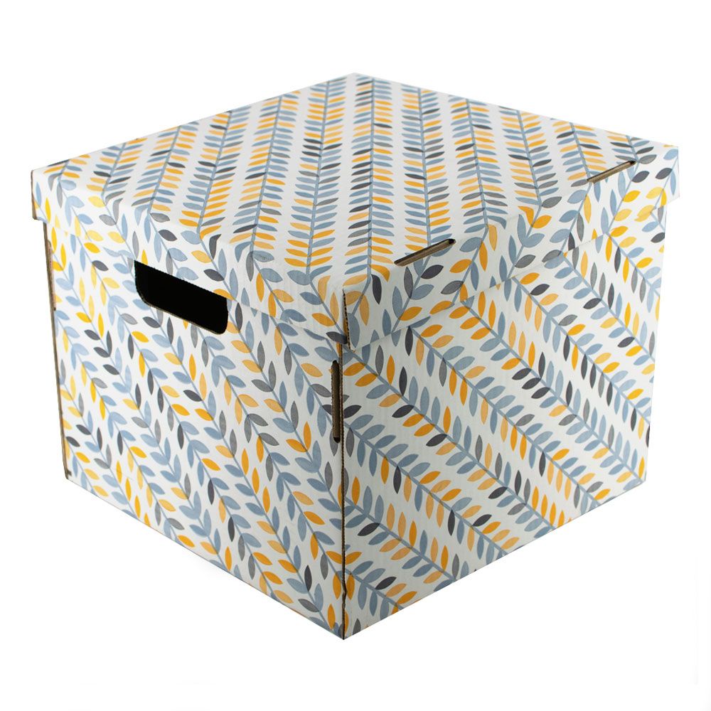 Коробка для хранения картонная Осенние листья 32х32х25 см