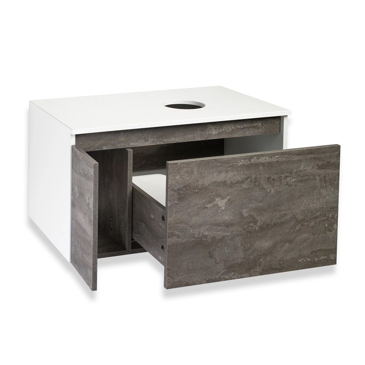 Тумба подвесная Бари 80 Железный камень под накладную раковину