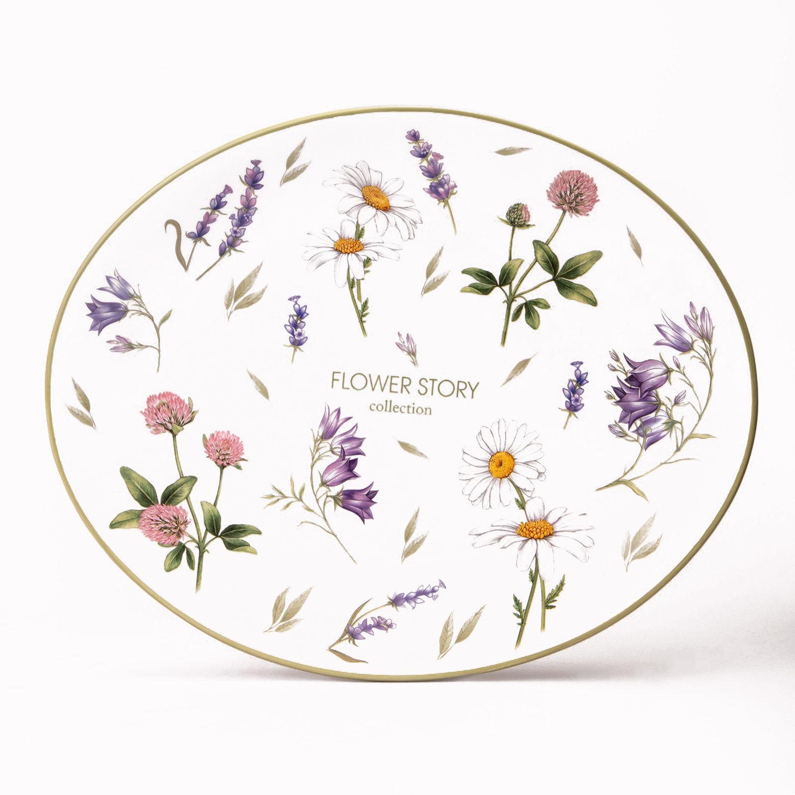 Блюдо сервировочное овальное Agness Flower story 31,5х25,5х3 см керамика