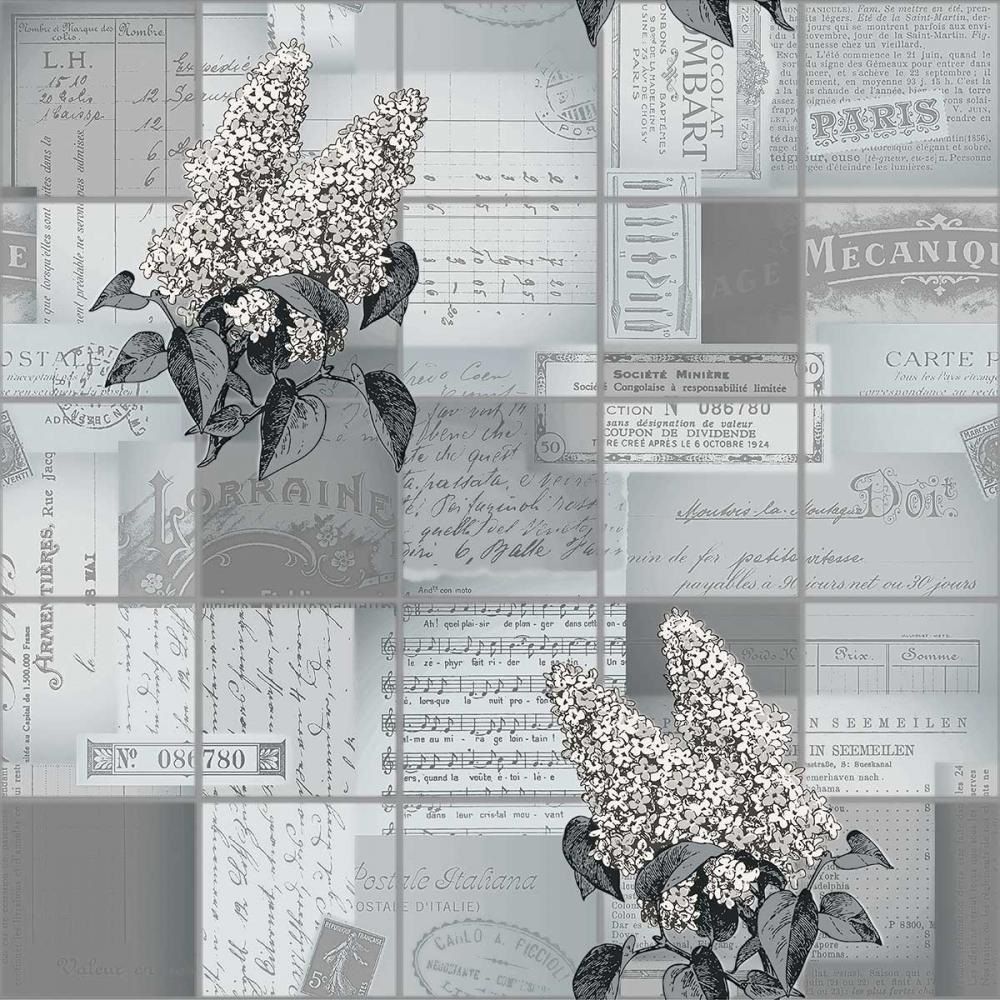 Обои Саратовские Глория С3В Ф899 гр 2 06 серые цветы средние 0,53х10,05 м