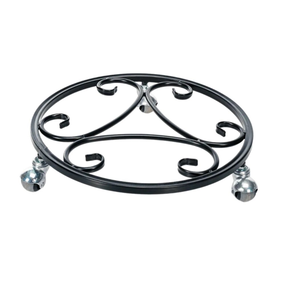 Подставка напольная на колесах 21-001B на 1 цветок черная 400х80 мм