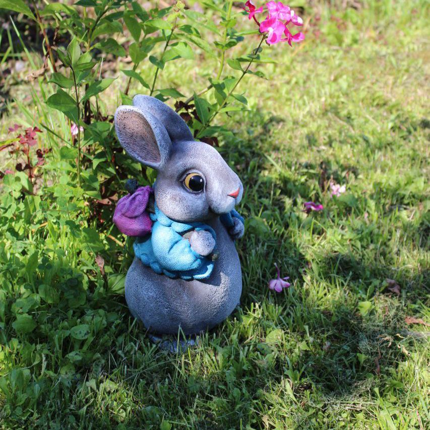 Фигура садовая Кролик Пу пухлик серый Ф325