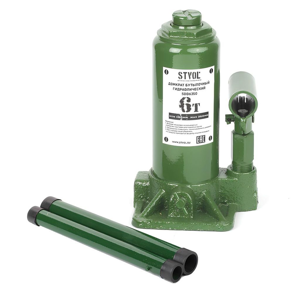 Домкрат гидравлический бутылочный Stvol SDB6350 6 т 180-350 мм