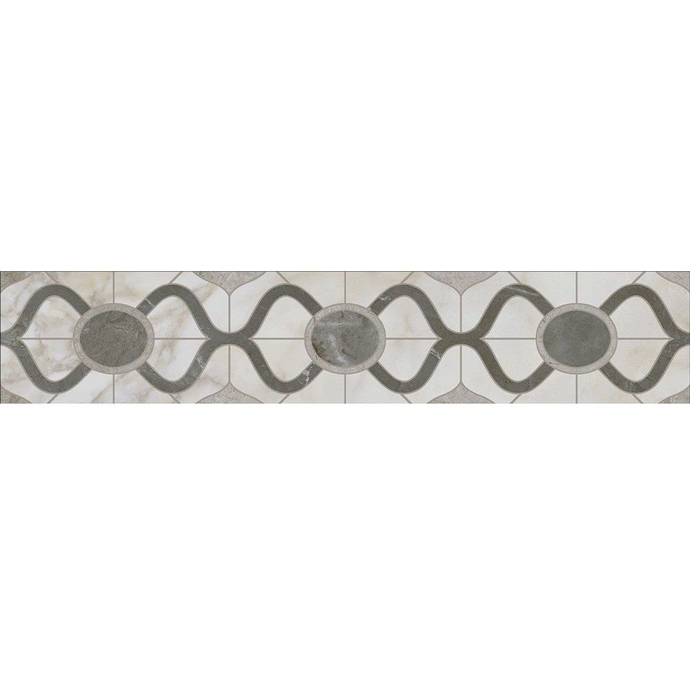 Бордюр Kerama Marazzi Кантата OS\A306\SG1609N 40,2x7,7 см 8 мм бело-серый матовый
