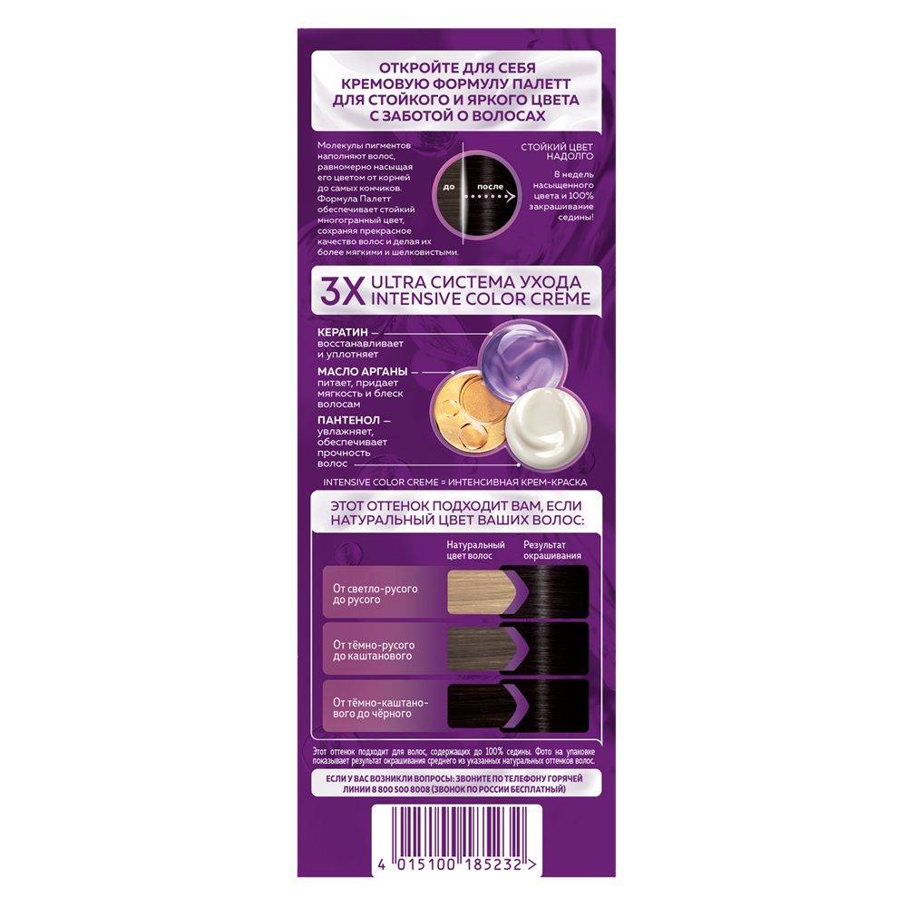 Краска для волос Палетт N1 Чёрный 100 мл