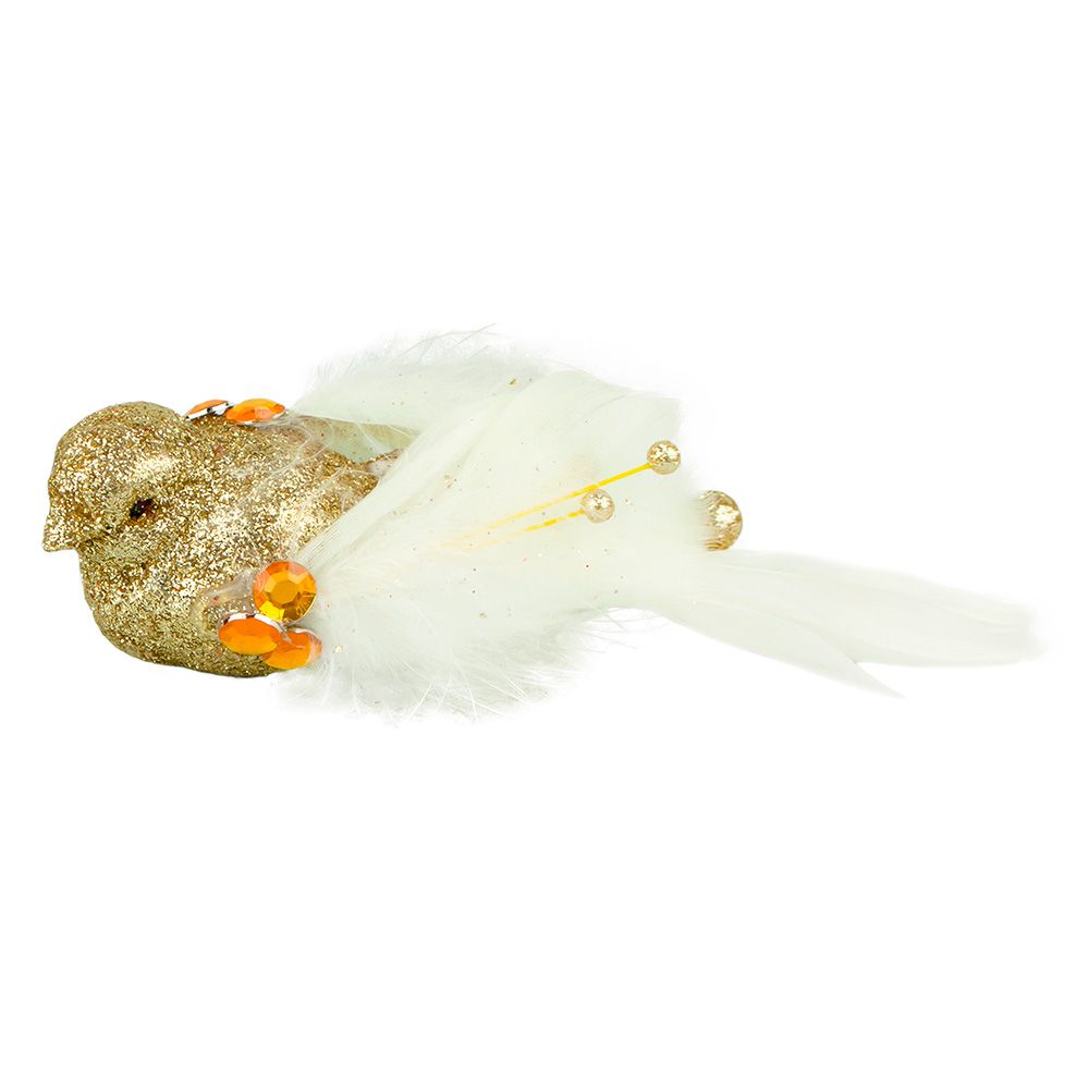 Украшение новогоднее Птичка L17 W4 H3,5 см 4 вида