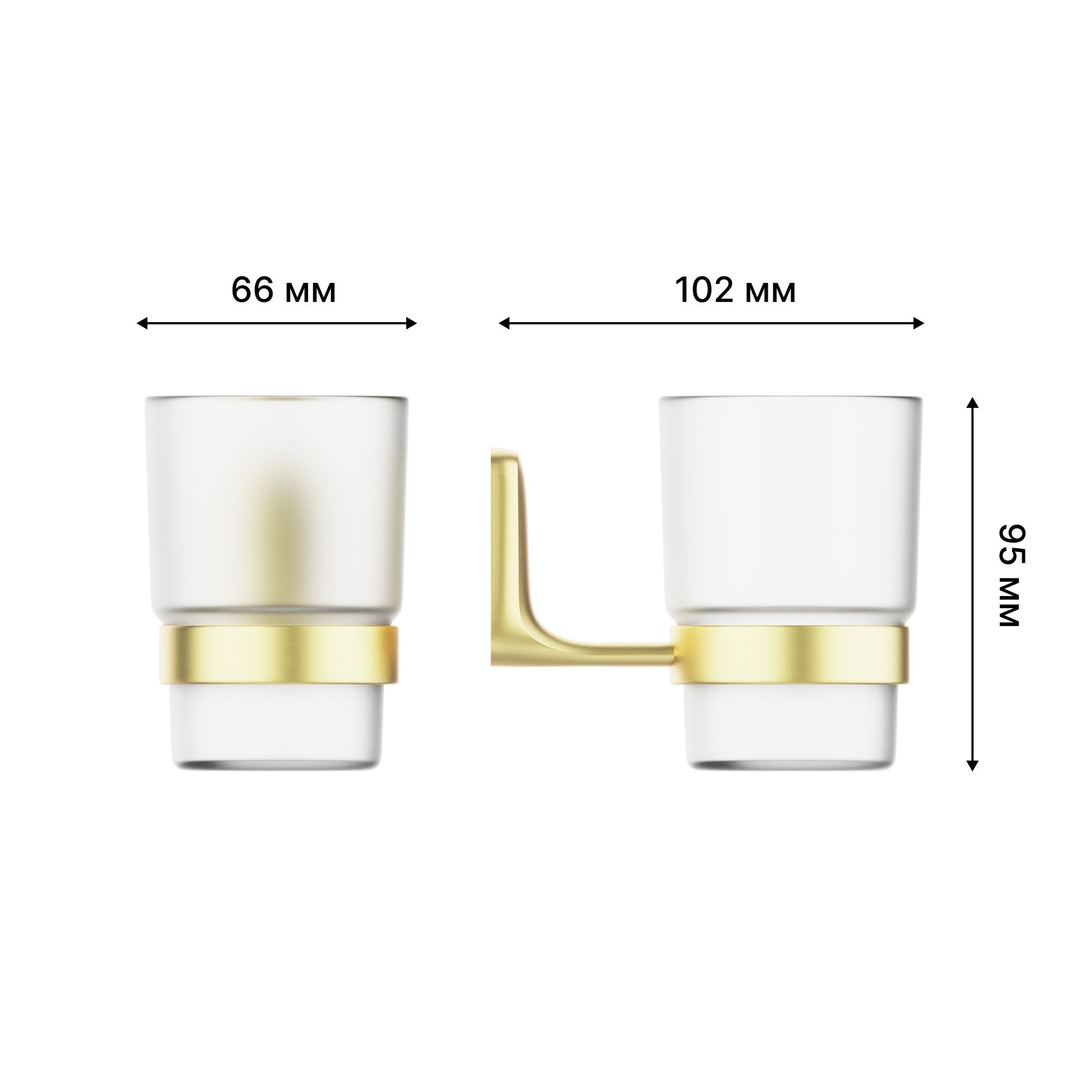 Стакан для зубных щеток настенный Kleber Gold KLE-GOLD044