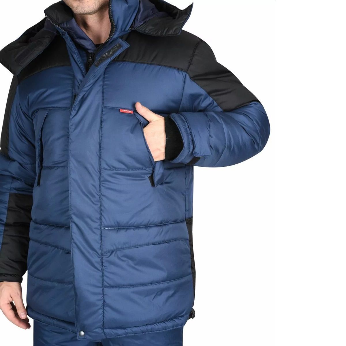 Куртка зимняя Европа синяя с черным р.128-132/182-188